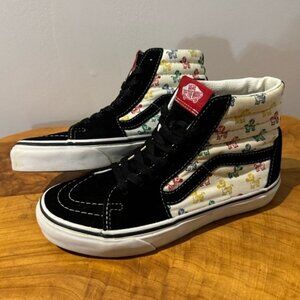 Vans Sk8 High Top Sneakers Woman 7 Man Older Boy 5.5 Rainbow Zebra Off The Wall